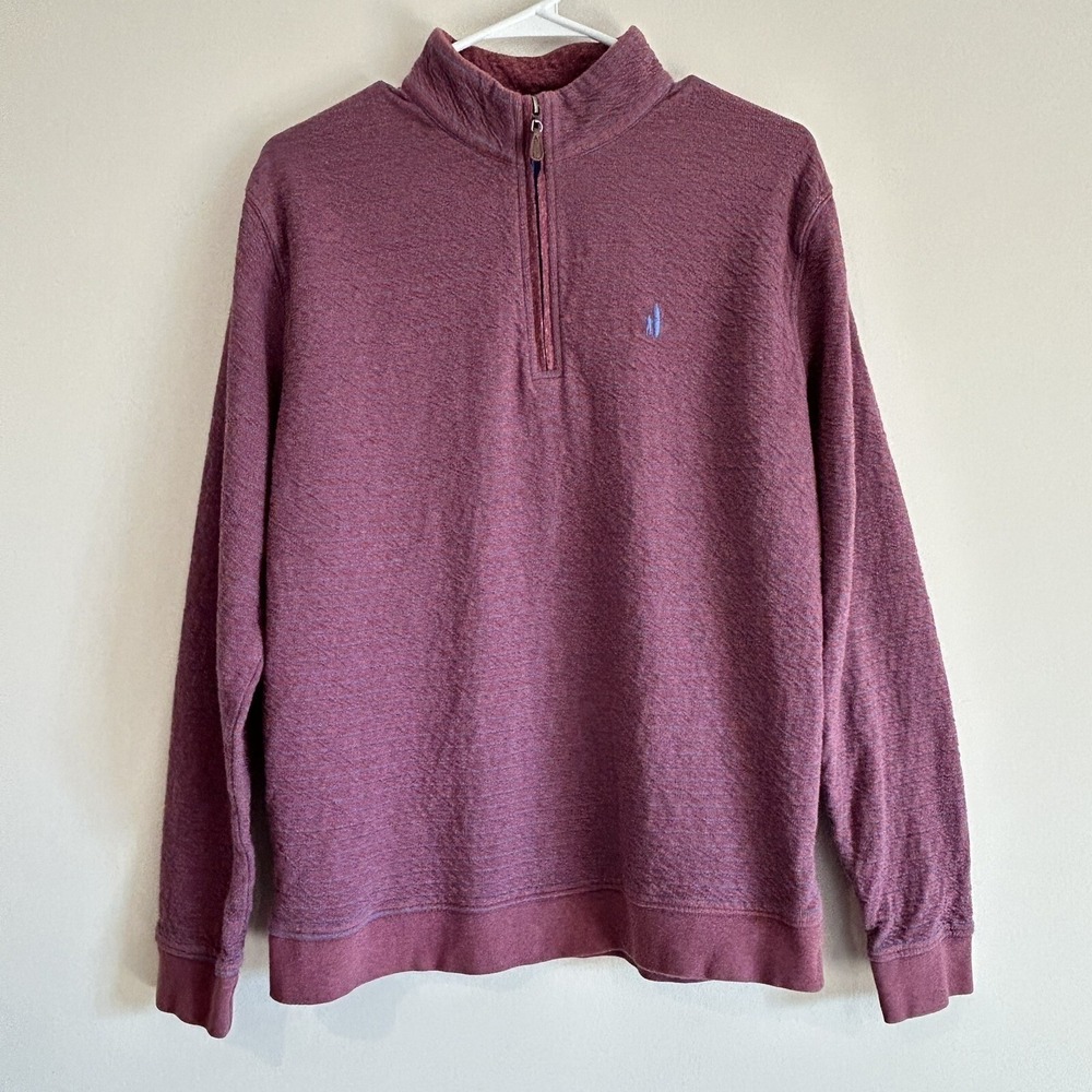 Johnnie-O Pullover Shirt Men's Sz M Performance 1/4 Zip Striped Long Sleeve